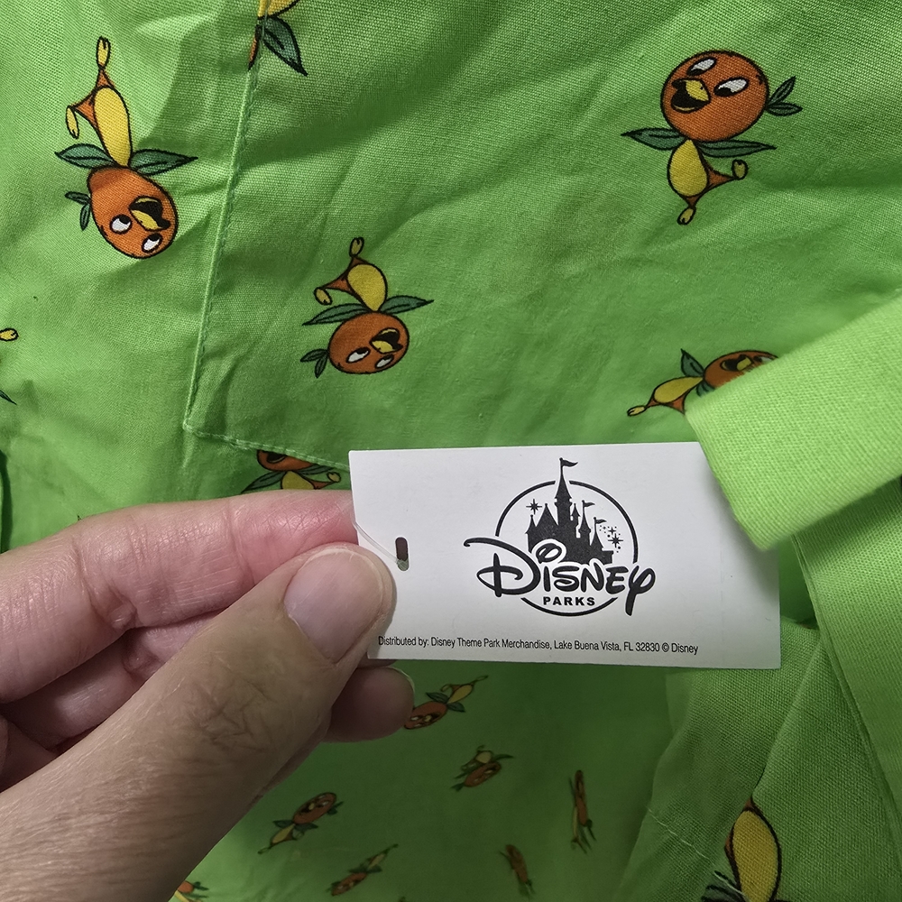 Disney Parks  Green Button Down Camp Shirt with Orange Birds SZ XL NWT - Picture 6 of 6